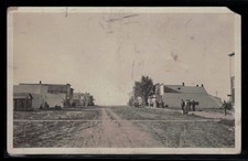 Early 1900s RPPC Main Street Small Town Life Dirt Road & Men Postcard picture
