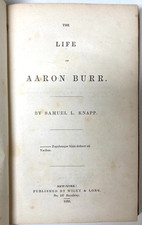 1835 Life of Aaron Burr Knapp Hamilton Duel Biography Original Boards picture