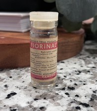 Sandoz Fiorinal EMPTY VINTAGE Barbiturate Medicine Sample Bottle RARE Pharma picture