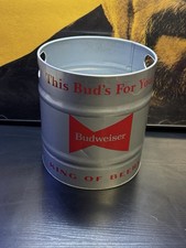 Budweiser Metal Keg Ice Bucket This Bud’s For You Beer Tub Barware 2022 picture