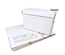 3 Pack • Short Comic Book Storage Boxes Cardboard Cases • Woodhaven Trading Firm picture