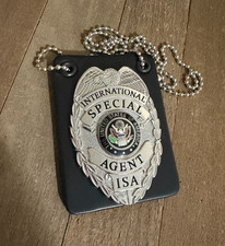 International Special Agent Badge & Holder - Solid Metal- Costume Movie Prop picture