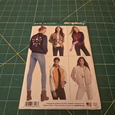 B2G1 FREE Simplicity 8418 Misses Lined Bomber Varsity Jacket Pattern Uncut picture