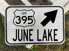JUNE LAKE CALIFORNIA Highway US 395 road sign 12