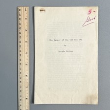 Vtg 1955 AFL CIO Labor Union Merger Student Term Research Paper Essay Ephemera picture