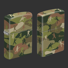 Original Riley's 66 Camo Soldiers Zippo Lighter - Nostalgic Military Design picture