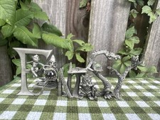 Vintage Small Pewter “ Fantasy “ Spelled Figure Dragon, Elf, Jewel ETC picture