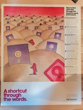 Microsoft 1980 Original Print Advertisement Poster picture