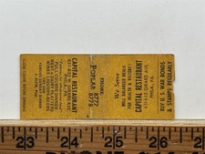 1930s Capital Restaurant Philadelphia PA Matchbook Cover Vintage picture