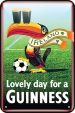 Guinness Metal Sign with Iconic Toucan with Football Design (20Cm X 30Cm) picture