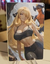 Cynthia Plastic Waifu Trading Card Pokemon picture