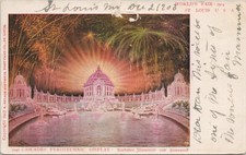 Litho PC Cascades Pyrotechnic Display 1904 St. Louis World's Fair Exposition picture