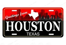 Greetings from Houston Texas Souvenir License Plate Auto ATV Motorcycle bicycle picture