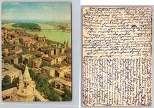 Continental Budapest Hungary Aerial View Buda Castle River Postcard picture