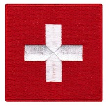 SWITZERLAND FLAG PATCH SWISS CROSS Confoederatio Helvetica embroidered iron-on picture
