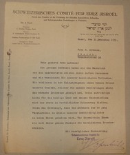 Jewish Judaica 1932 Switzerland Letter Basel Zionist Palestine Israel Antmann picture