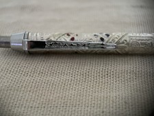 Vintage Bezalel Works Twelve Tribes of Israel Ballpoint Pen Silver Plate Enamel picture