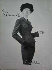 1956 Women's By Branell Anglo fabrics suit Vintage Fashion Ad picture