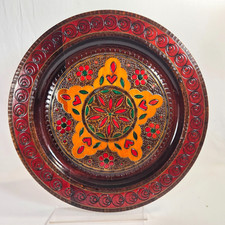 VTG Romanian Folk Art Hand Carved Wooden Wall Plate Cooperativa Mestesugarilor picture