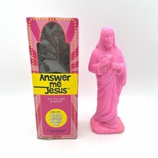 Vintage Answer Me Jesus Velvet Plastic Statue WWJD Magic 8 Ball RARE - READ picture