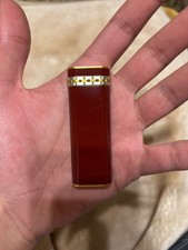 Vintage Cartier Lighter Red Lacquer Gilded with 18K Gold - WORKING picture