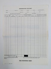 Vintage 1982 NYC Transit Bus Operator Daily Trip Sheet NYCTA MABSTOA NOS picture