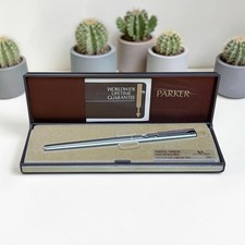 NOS Parker Arrow Flighter Stainless Steel Fountain Pen Fine Nib w/ Box USA picture