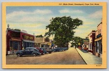 1940s linen PC MAIN ST DENNISPORT STOP & SHOP MAYFLOWER RESTAURANT Cape Cod Mass picture