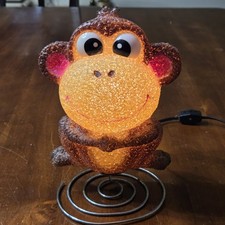 Vtg Y2K Melted Popcorn Monkey Lamp Night Light Spring Base 90s 2000s Decor 8.5