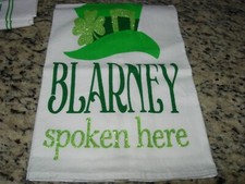ST. PATRICK DISH TOWEL- BLARNEY SPOKEN HERE --SP1-5 picture