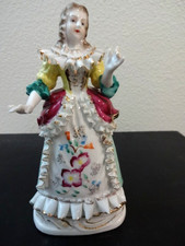 Vintage Hand Painted Meissen Victorian Woman Figurine picture