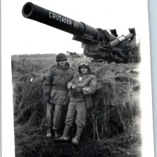 c1940s WWII US Army Snapshot Photo Crusader XII Heavy Artillery Cannon 5in picture