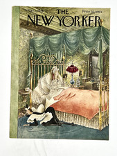 March 3, 1956 New Yorker, Maid turning on electric blanket for lady during 1956 picture