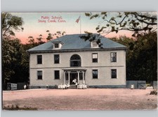 c1910 Public School Stony Creek Connecticut CT New Haven County Postcard picture