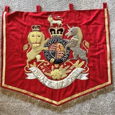 British Royal Coat of Arms Bullion Embroidered Ceremonial Banner Large 48” x 51” picture