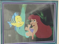 Walt Disney Company Disney The Little Mermaid Ariel & Flounder production Cel picture