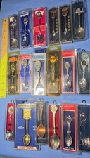 Cute Vintage Lot of 18 Boxes Souvenir Collector Spoons picture