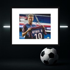 Neymar Jr of Paris Saint Germain autographed 8x10 photo Legends COA W/Frame picture