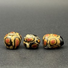 3 Ancient Middle Eastern Roman Gabri Glass Beads picture