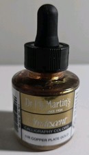 Dr. Ph. Martin's 11R Calligraphy Iridescent Color Ink Bottle Copper Plate Gold picture