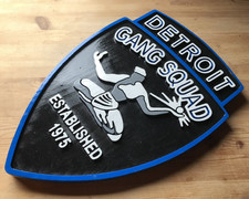 Police  Detroit Gang Squad 3D routed wood patch plaque  Sign Custom Carved picture