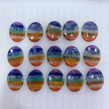 Wholesale 50pcs seven chakras Crystal Oval Thumb Worry Stone Palm Stone Healing picture