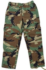 USGI Genuine Military Woodland Camo BDU Combat Trousers Medium Regular picture