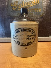 ANTIQUE LIQUOR STONEWARE JUG SHORE DISTILLING CO ELK CITY OKLA picture