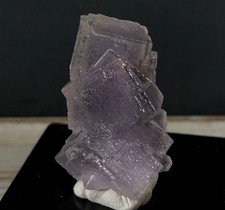 Columnar Cubic Fluorite Crystal Cluster w Stand Natural Mineral Specimen KLP-42 picture