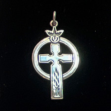 Vintage James Avery Sterling silver cross circle pendant/charm picture