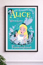 1956 Alice in Wonderland Disneyland FULL SIZE attraction poster 36x54 Like Silk picture