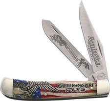 Remington USA America 250th Anniversary 2 Blade Bone Trapper Pocket Knife R337WB picture