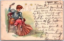 A Smart Set, 1909 Comic Victorian Woman Spanking Child by PD Sullivan, Postcard picture