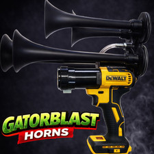 GatorBlast™ Horns For DeWalt Quad 4x Trumpet Train Impact Loud Boss REAL Metal picture